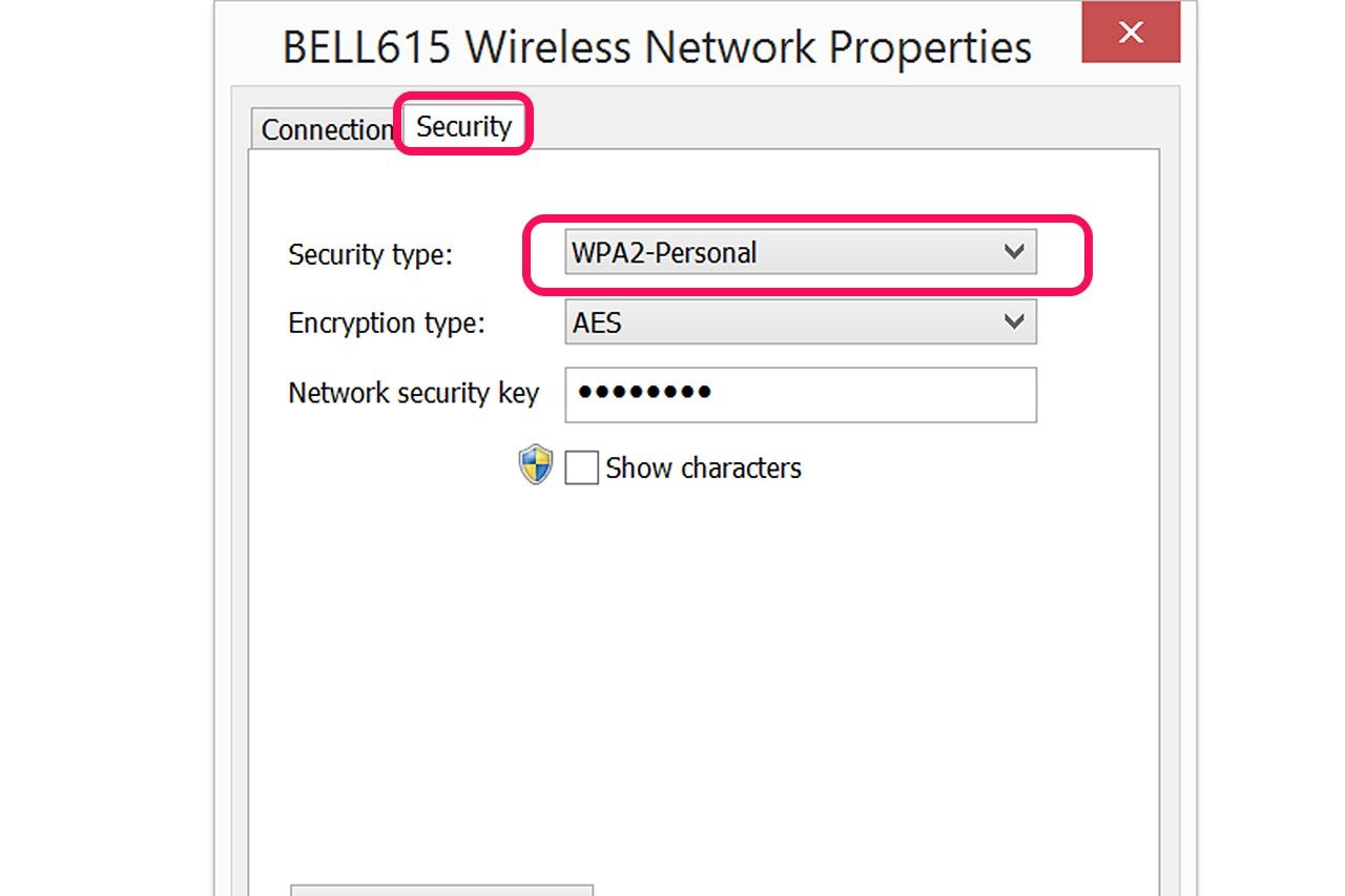 Ce réseau utilise WPA-2 la sécurité personnelle.