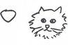 Cartoon nez de chat et de bande dessinée face chaton