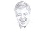 Le dessin de George Clooney's facial expression with shading and hair filled in