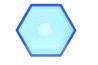 L'hexagone est utilisé pour représenter les pétales.