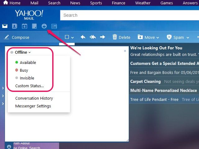 Connectez-vous à Yahoo Messenger