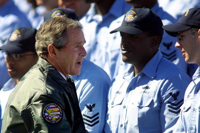 Réunion le président George W. Bush marine américaine personnelle en 2003
