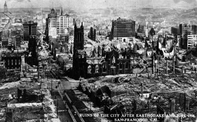 San Francisco a été frappée par un tremblement de terre en 1906.