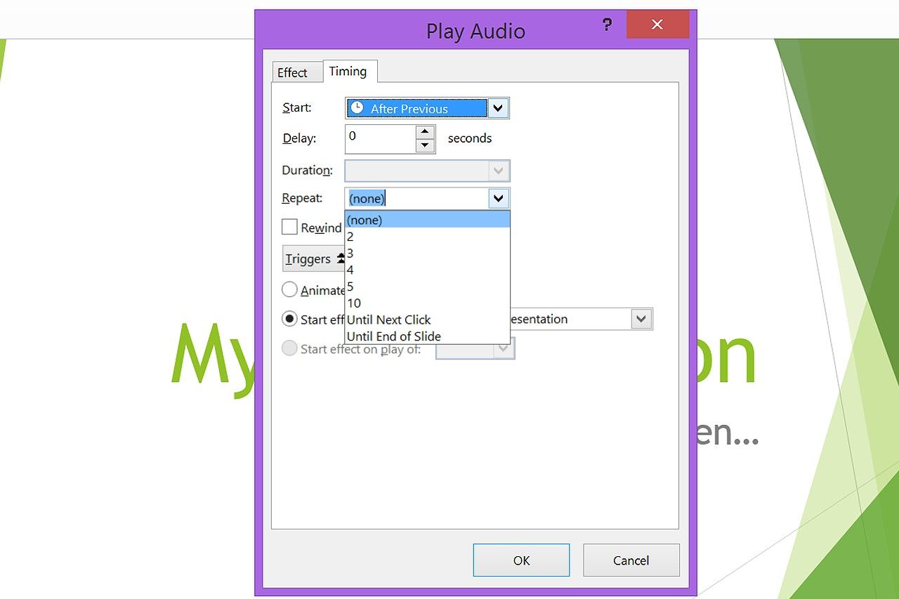 Cliquez sur la fenêtre Audio Play's 