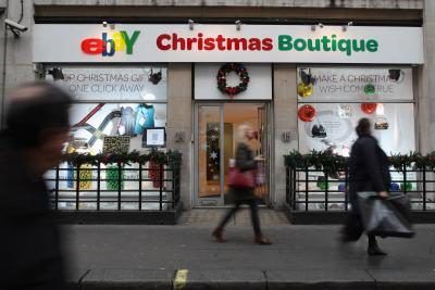 boutique ebay de Noël à Londres, Angleterre
