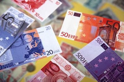 Plusieurs coupures de papier Euro notes.