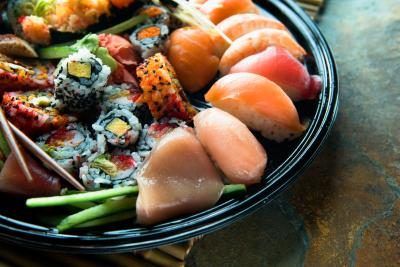 Assorted sushi plateau