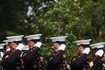 Marines américains saluant au cimetière national d'Arlington